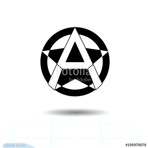 500x500 Anarchy Sign Vector Image, White Background Anarchist Star