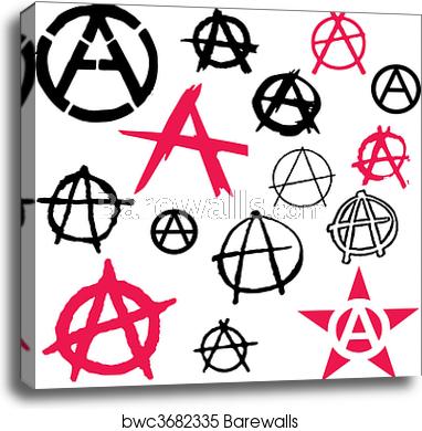 382x390 Anarchy Symbol Icon Vector, Canvas Print Barewalls Posters