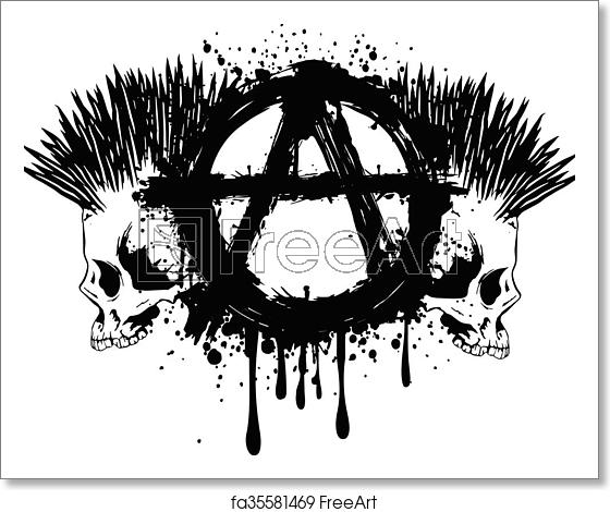 560x470 Free Art Print Of Symbol Anarchy And Two Skulls Vector