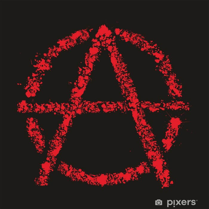 700x700 Grunge Anarchy Symbol Vector Illustration Sticker