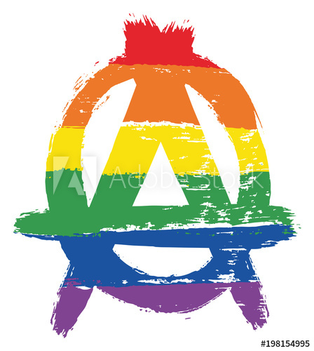 448x500 Lgbtq Anarchy Symbol Vector Hand Painted With Rounded Brush