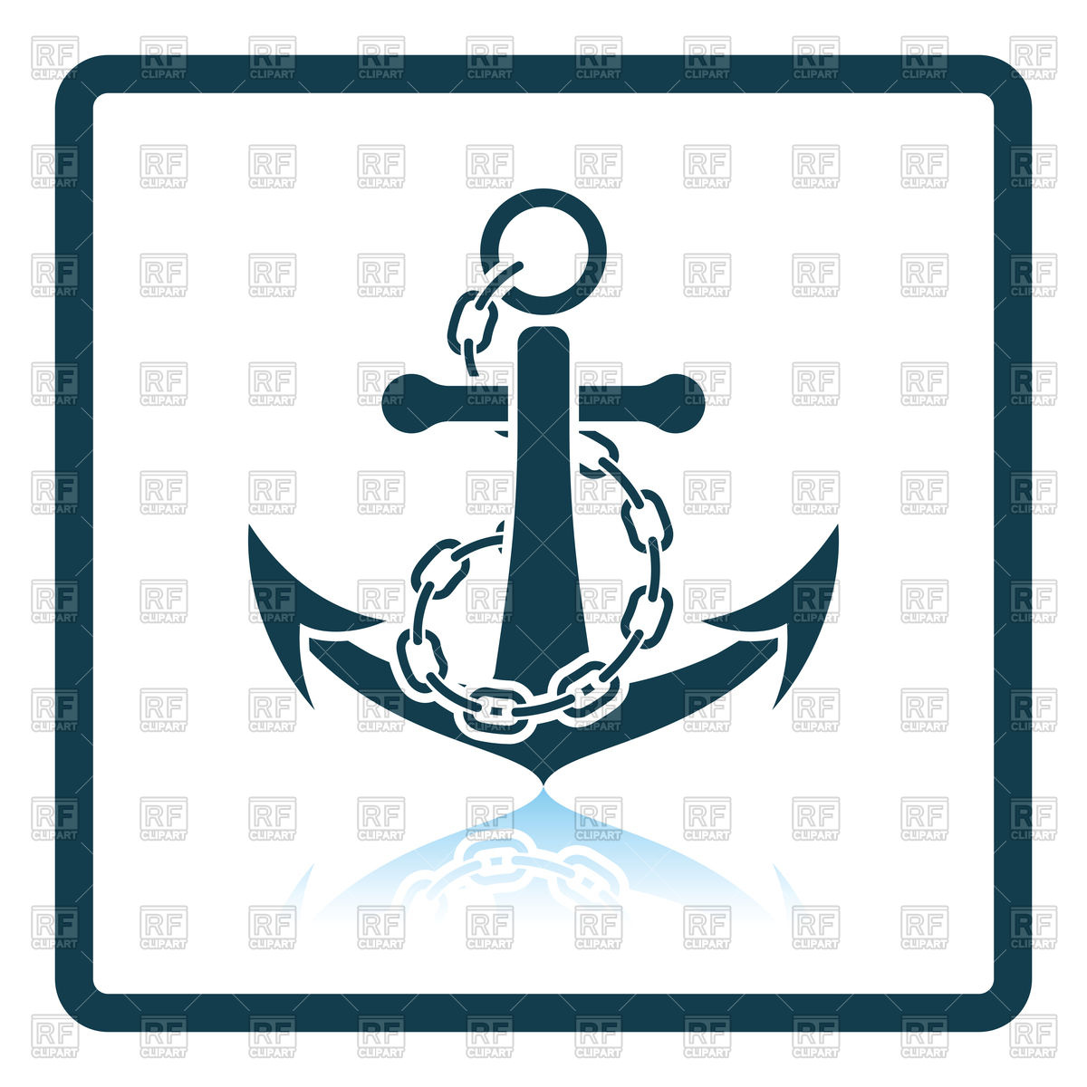 1200x1200 Icon Of Sea Anchor With Chain Vector Image Of Icons And Emblems