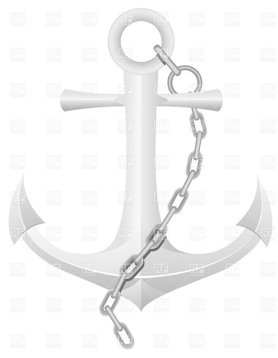933x1200 Metal Anchor With Chain Vector Image Of Objects Konturvid