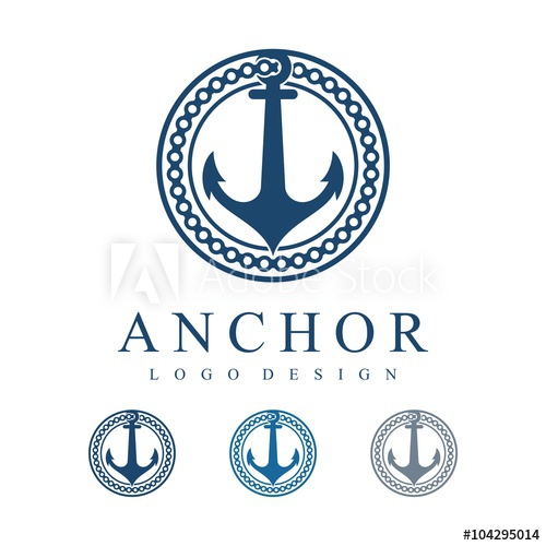 500x500 Anchor Chain Circles Vector Logo Design