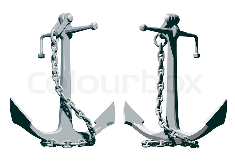 800x561 Two Anchors With Chains Vector Stock Vector Colourbox