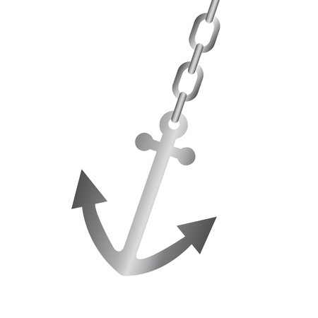 450x450 Silver Anchor With Chain Isolated Over White Background Vector