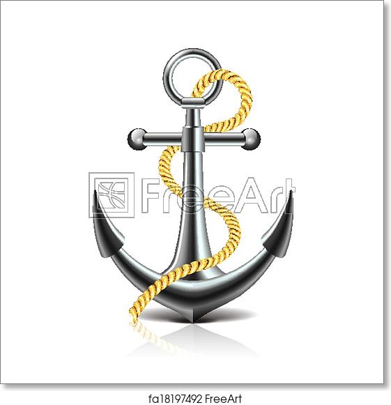 Free Art Print Of Anchor And Rope Isolated On White Vector Anchor 561x581 Free Art Print Of Anchor And Rope Isolated On White Vector Anchor