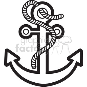 Anchor With Rope Vector Illustration Black White Clipart Royalty 300x300 Anchor With Rope Vector Illustration Black White Clipart Royalty