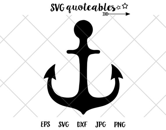 570x445 Anchor Silhouette Clipart Boating Vector Etsy