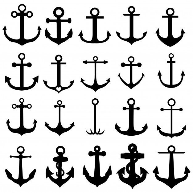626x626 Anchor Nautical Sport Symbol Clipart Silhouette Vector Vector