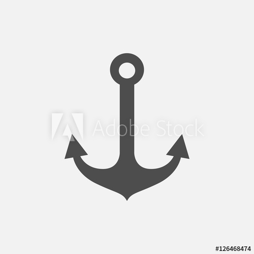 500x500 Vector Illustration Of Silhouette Anchor Icon