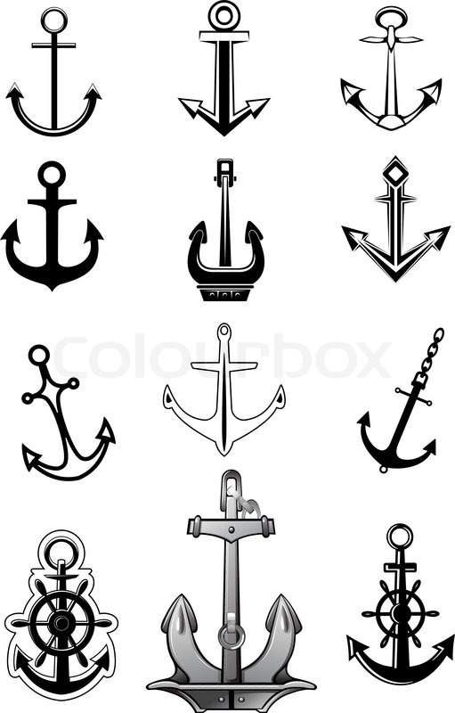 511x800 Modern And Vintage Anchor Icons For Stock Vector Colourbox