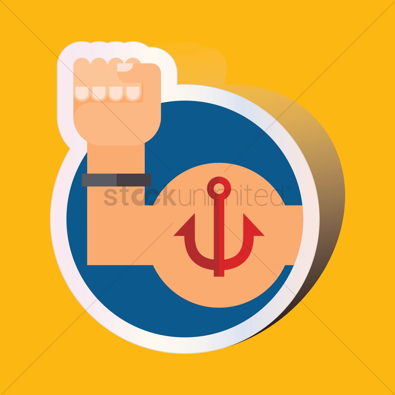 1300x1300 Muscular Arms With Anchor Tattoo Vector Image