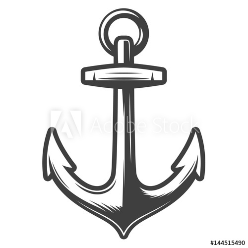 500x500 Monochrome Anchor Vector Illustration