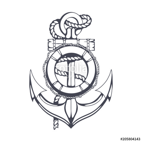 500x500 Anchor Set Hand Drawn Anchor Vector Artwork Stock Image