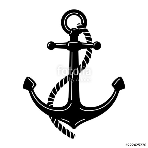 500x500 Anchor Vector Icon Logo Boat Pirate Nautical Maritime Symbol