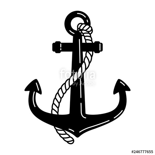 500x500 Anchor Vector Icon Logo Rope Boat Pirate Helm Maritime Nautical