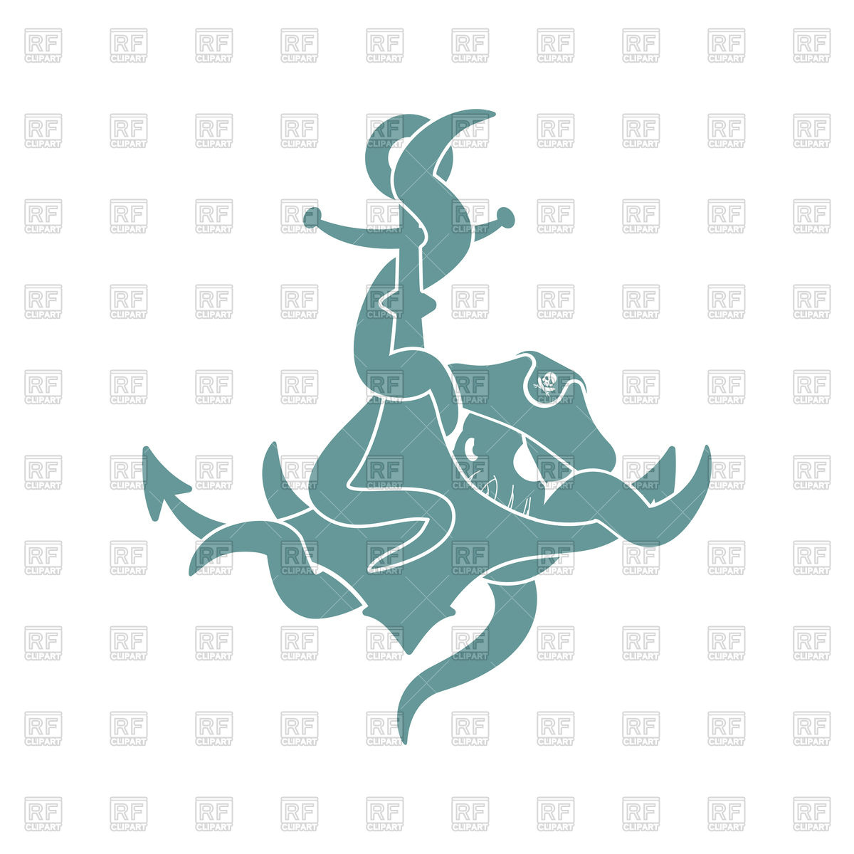 1200x1200 Pirate Octopus And Anchor Vector Image Of Plants And Animals