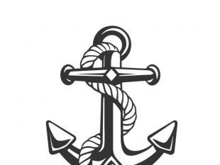 Anchor With Rope Vector