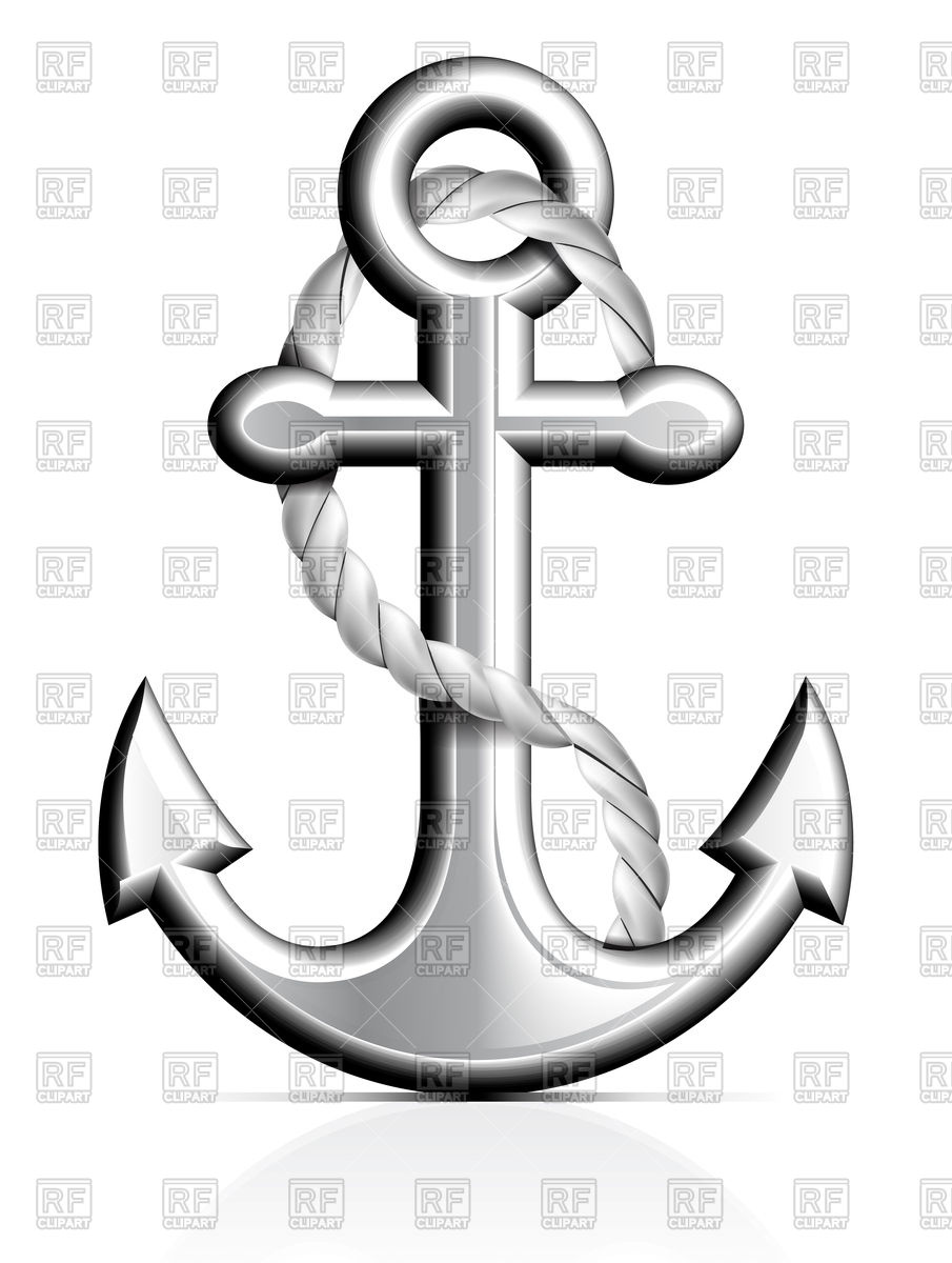 905x1200 Anchor And Rope Vector Image Of Objects