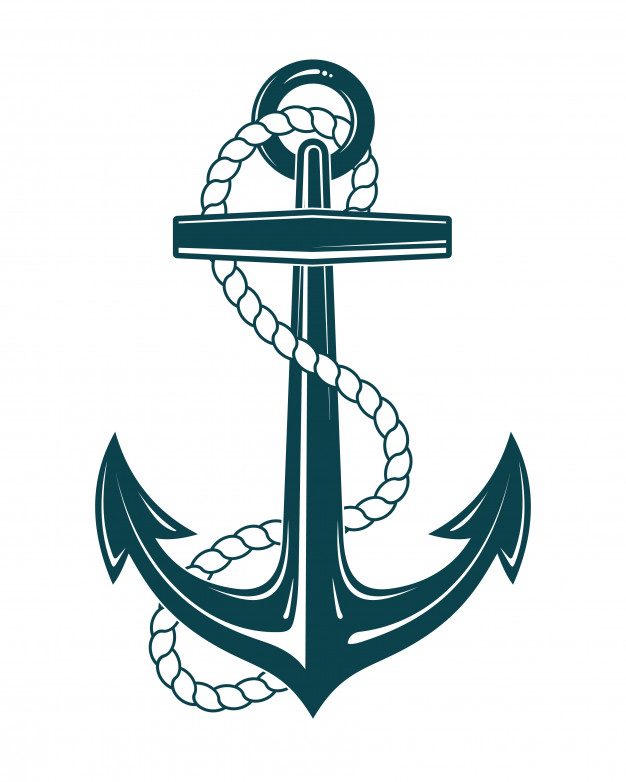626x782 Nautical Anchor With Rope Vector Premium Download