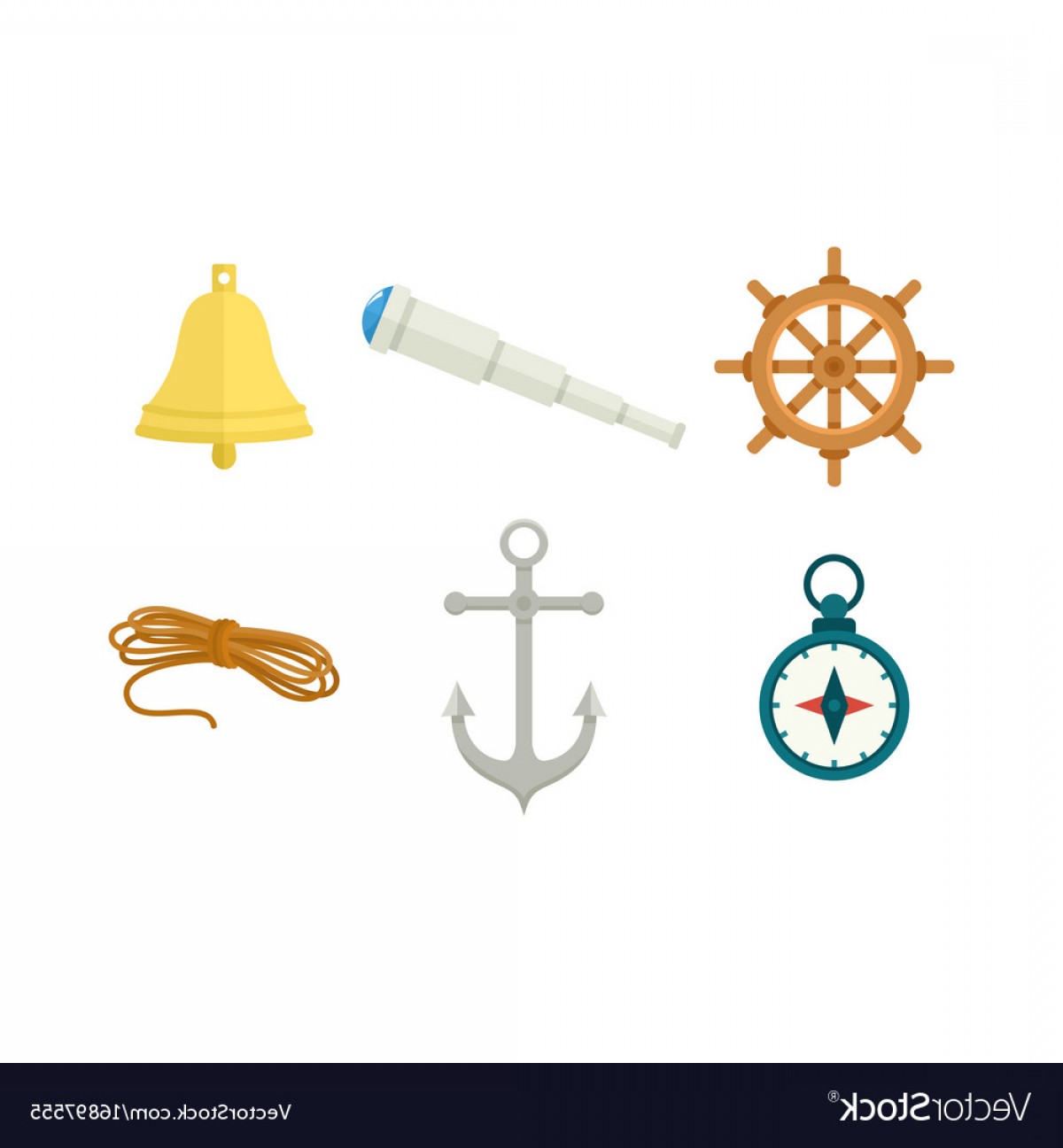 1200x1296 Wheel Ship Bell Compass Anchor Spyglass Rope Vector Hoodamathrun