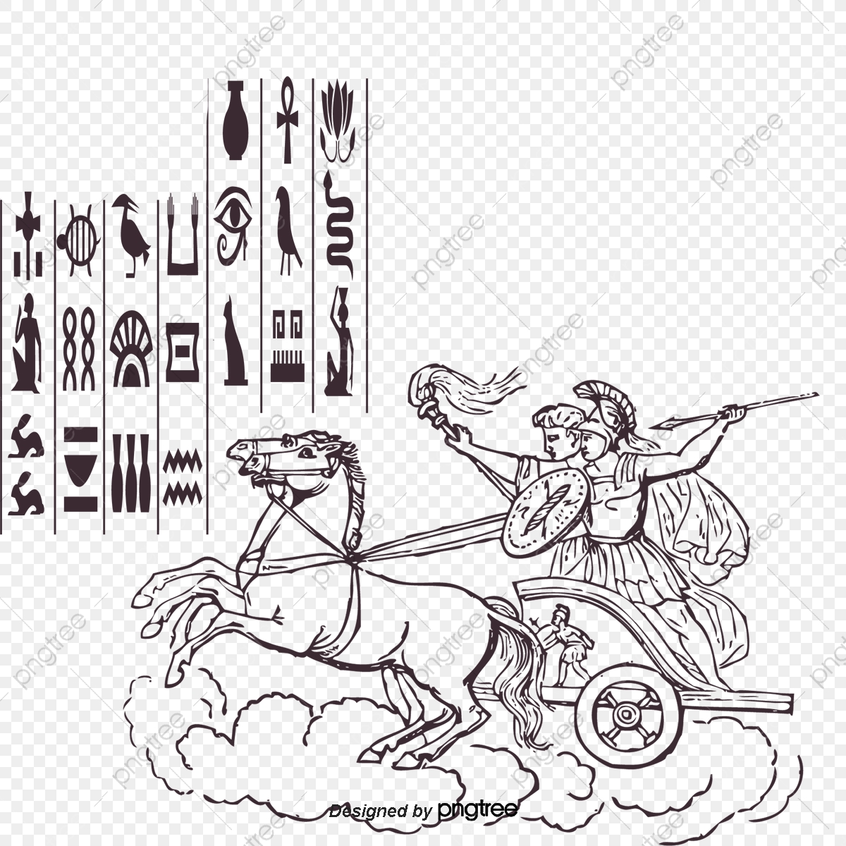 1200x1200 Hand Painted Ancient Egyptian Warrior Vector Material, Character