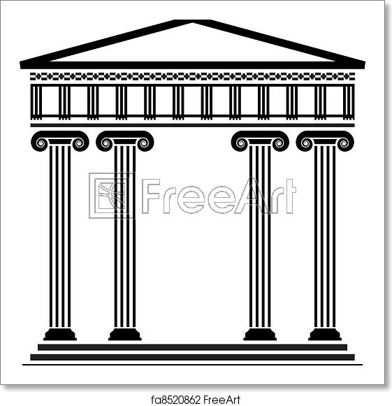 561x581 Free Art Print Of Vector Ancient Greek Architecture Vector