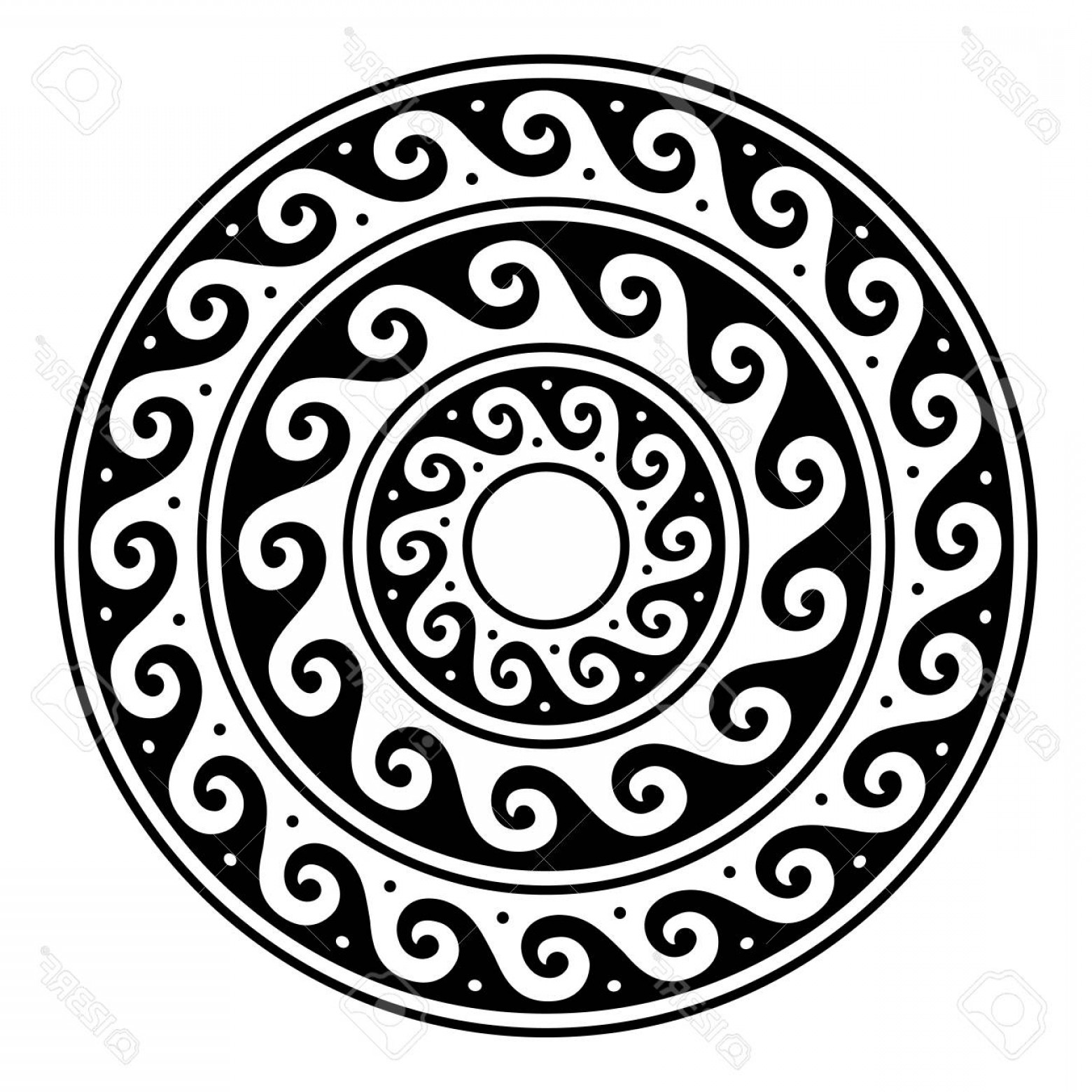 1560x1560 Photostock Vector Greek Vector Mandala Ancient Round Meander Art