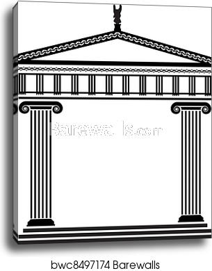 305x390 Vector Ancient Greek Architecture Canvas Print Barewalls