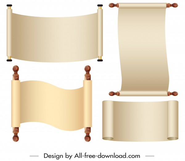 600x522 Ancient Scroll Edict Template Shiny Blank Sketch Free Vector