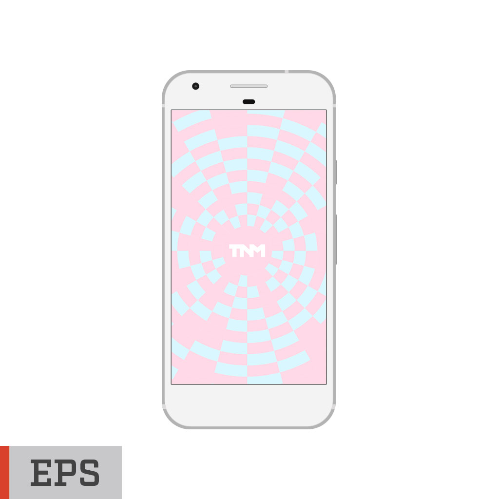 1024x1024 Flat Vector Mockup Template For Google Pixel Very Silver