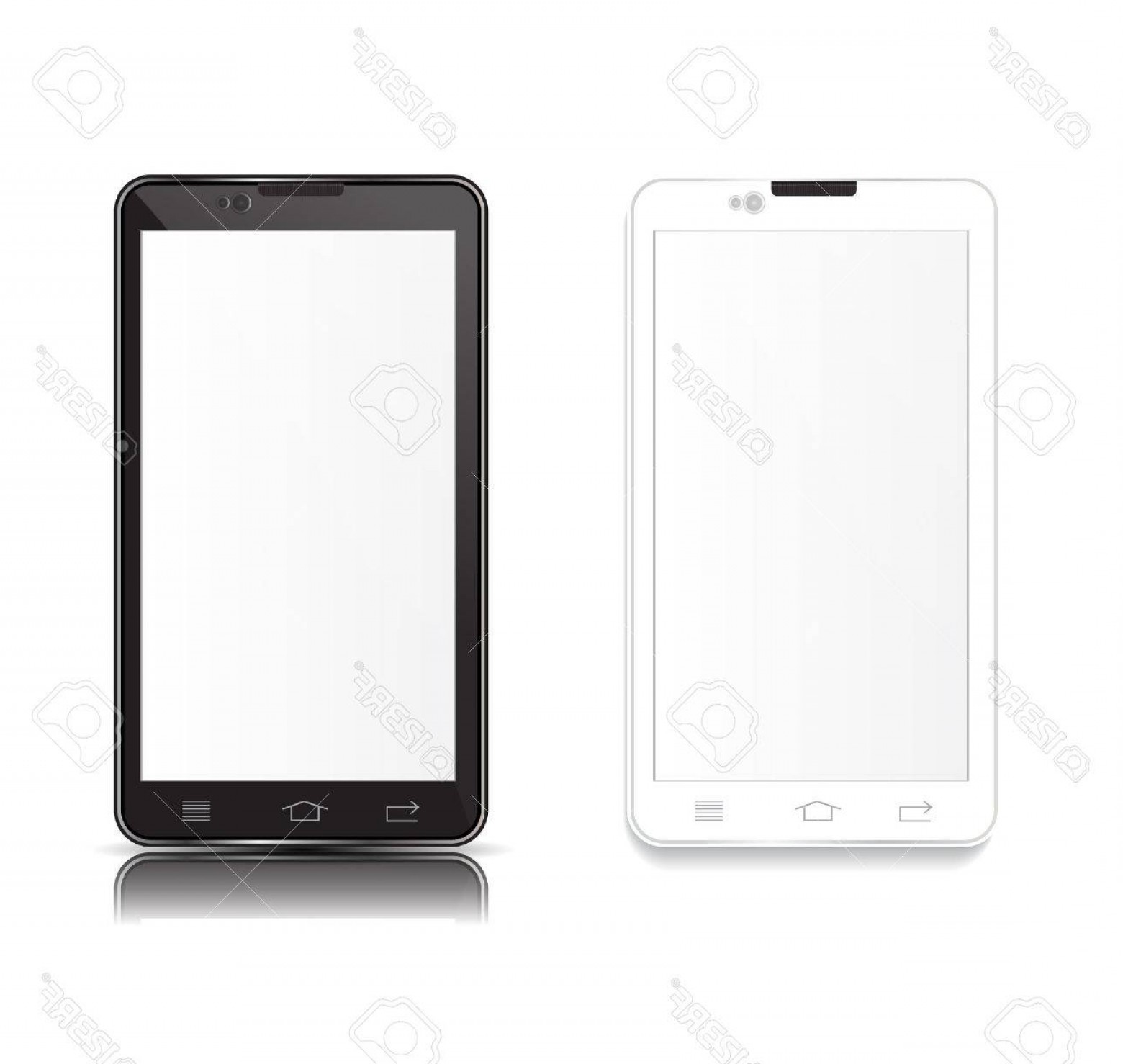 1560x1478 Photostock Vector Illustration Black And Android Phone On White