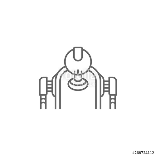500x500 Android, Robot, Body Icon Element Of Future World Icon Thin Line