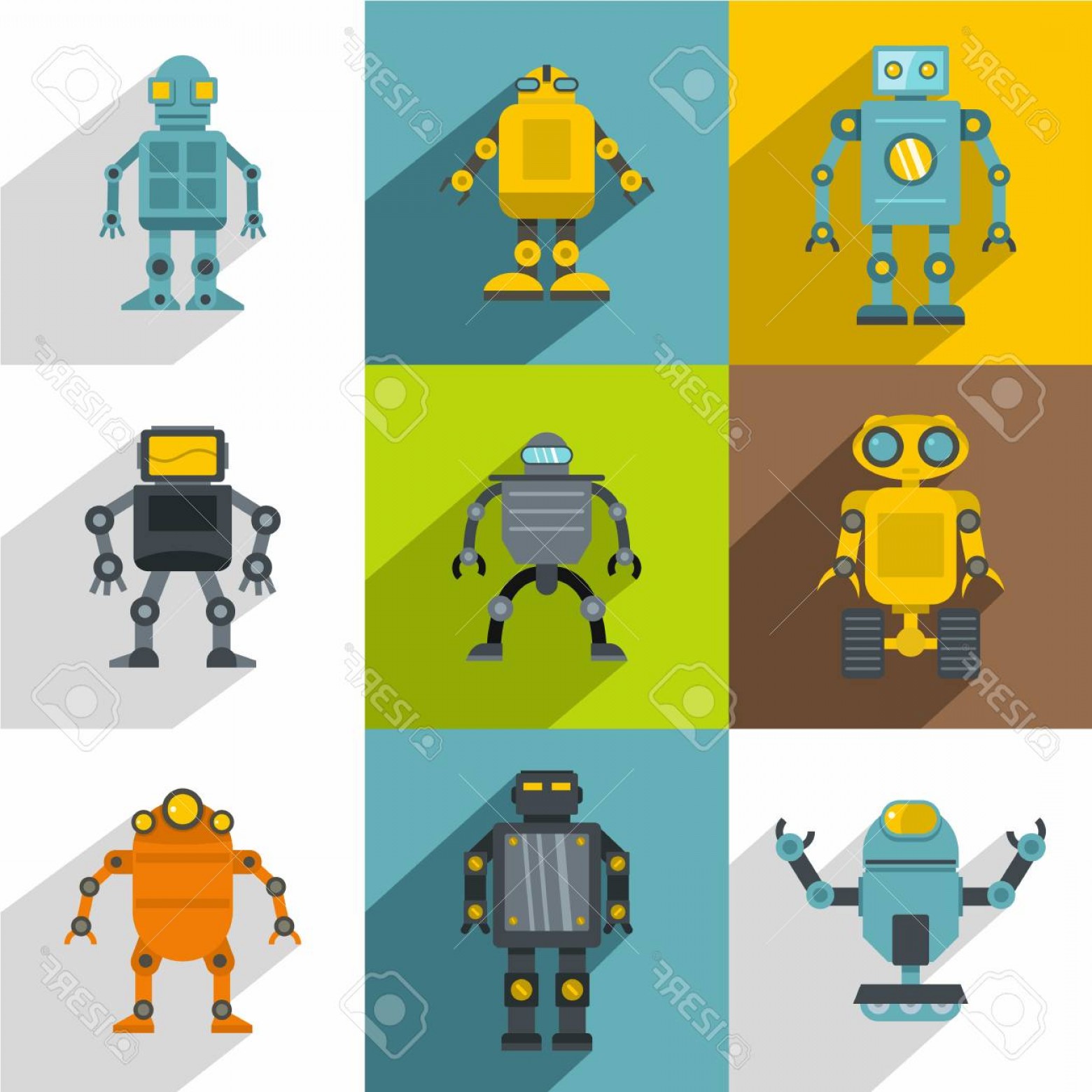 1560x1560 Photostock Vector Android Icon Set Flat Style Set Of Android