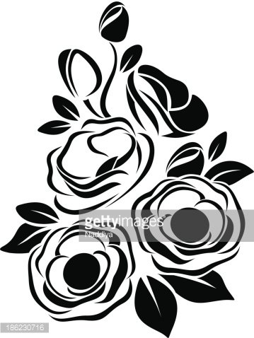 Black Silhouette Of Anemone Vector Stock Vectors 359x478 Black Silhouette Of Anemone Vector Stock Vectors