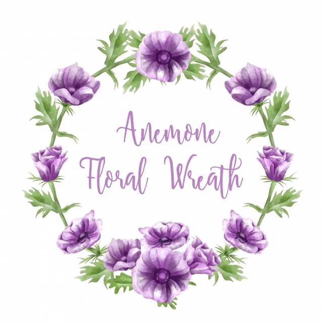 Purple Anemone Flower Arrangements Watercolors Text Templates 640x640 Purple Anemone Flower Arrangements Watercolors Text Templates
