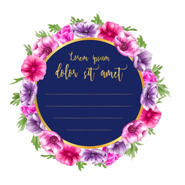 Anemone Flower Round Background Template, Background, Anemone 640x640 Anemone Flower Round Background Template, Background, Anemone