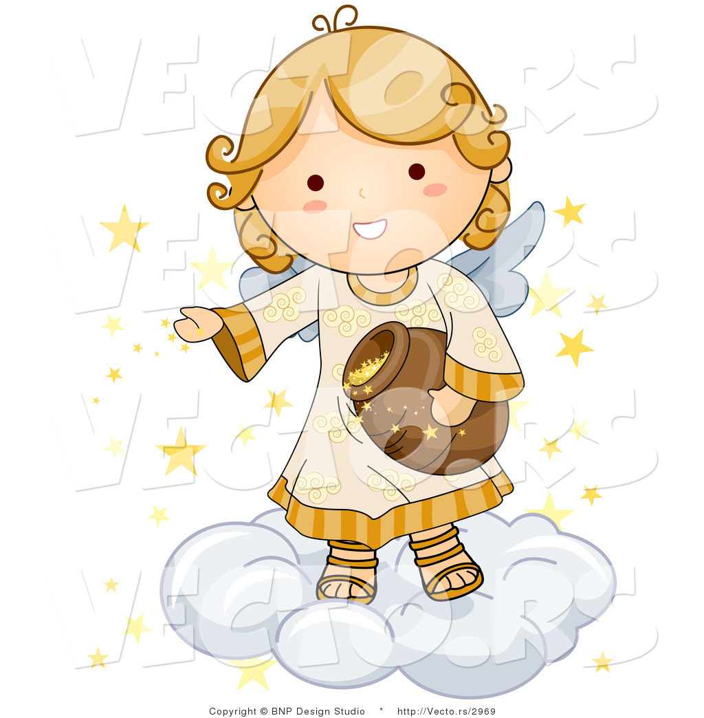 1024x1044 Vector Of Cartoon Angel On A Cloud, Putting Stars In The Sky