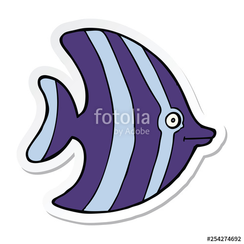 500x500 Sticker Of A Cartoon Angel Fish Stock Image And Royalty Free