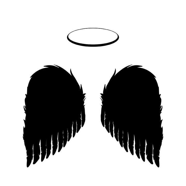 720x720 Black Angel Wings And Halo Vector, Png And Jpgs Includ