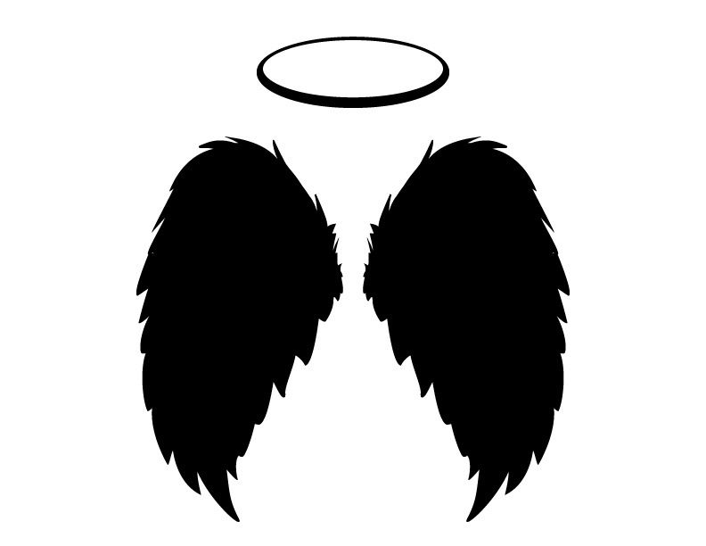 792x612 Black Angel Wings And Halo Vector, Png And Jpgs Included Angel
