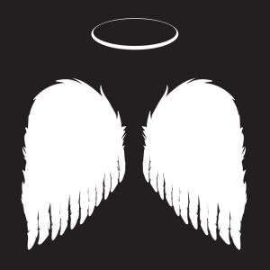 300x300 White Angel Wings And Halo Background Vector Hoodamathrun