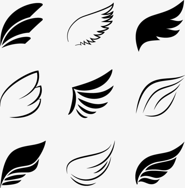 650x659 Black Wings Elements, Vector, Decoration Png Transparent Clipart