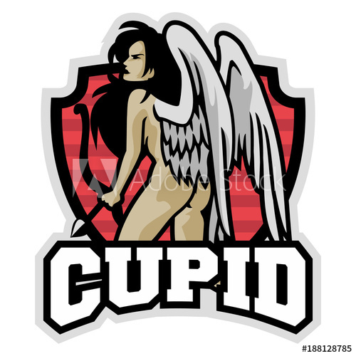 500x500 Cartoon Cupid Angel Mascot Character For Sport Logo Vector