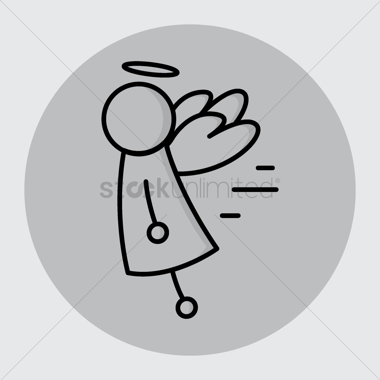 1300x1300 Angel Outline Vector Image