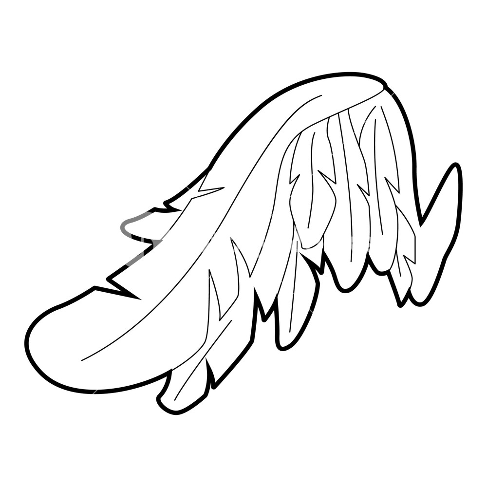 1000x1000 Angel Wing Icon Outline Illustration Of Angel Wing Vector Icon