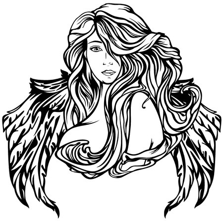 Angel Outline Vector at Vectorified.com | Collection of Angel Outline ...