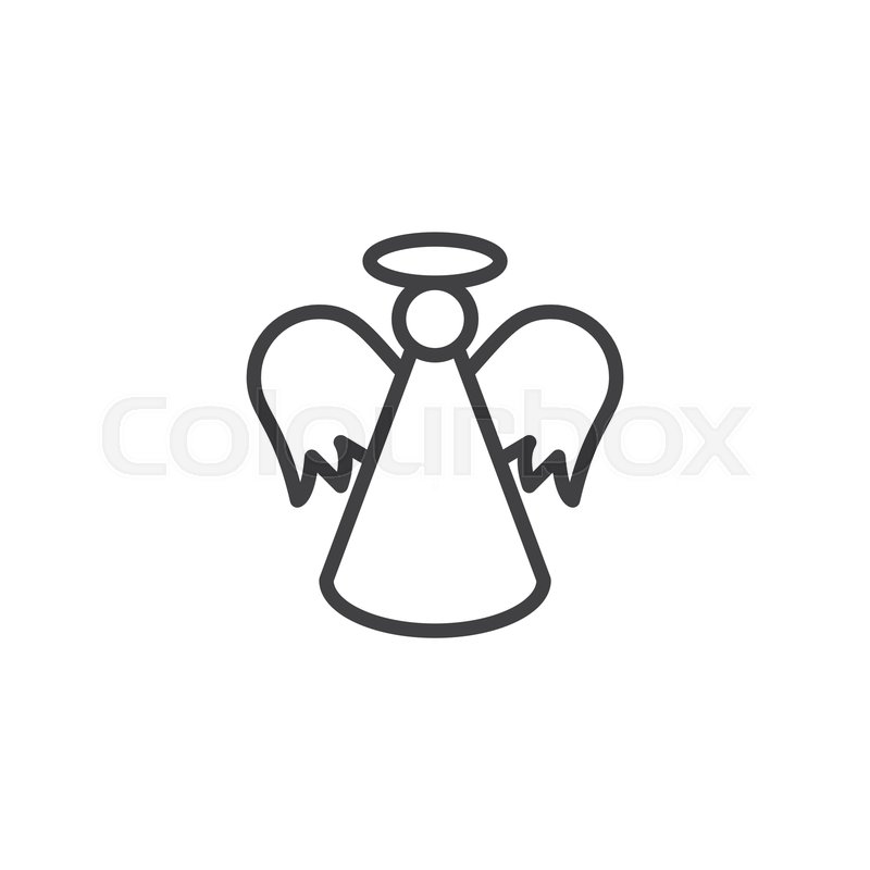 800x800 Christmas Angel Outline Icon Linear Stock Vector Colourbox