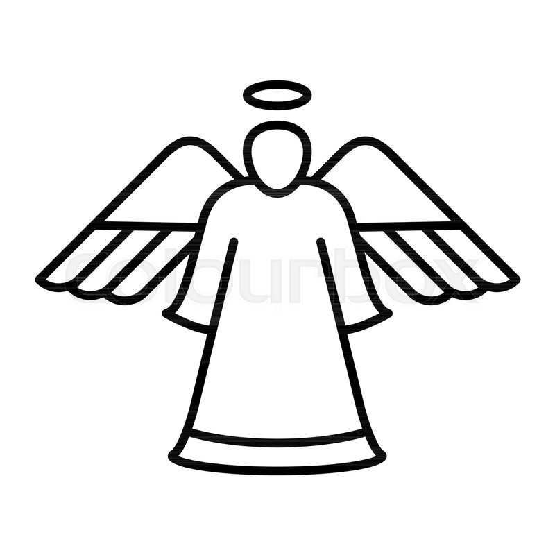 800x800 Cupid Thin Line Icon Angel With Arrow Stock Vector Colourbox